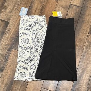 Elegant Black and White Women's Skirt Set